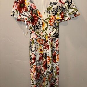 Jones Studio Floral Wide Leg Jumpsuit Size 2